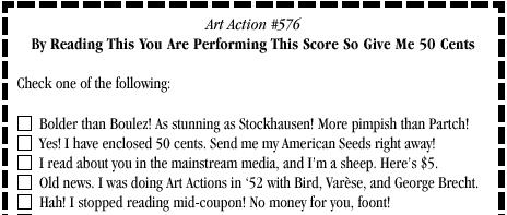 score of By 
Reading This You Are Performing This Score So Give Me 50 Cents
