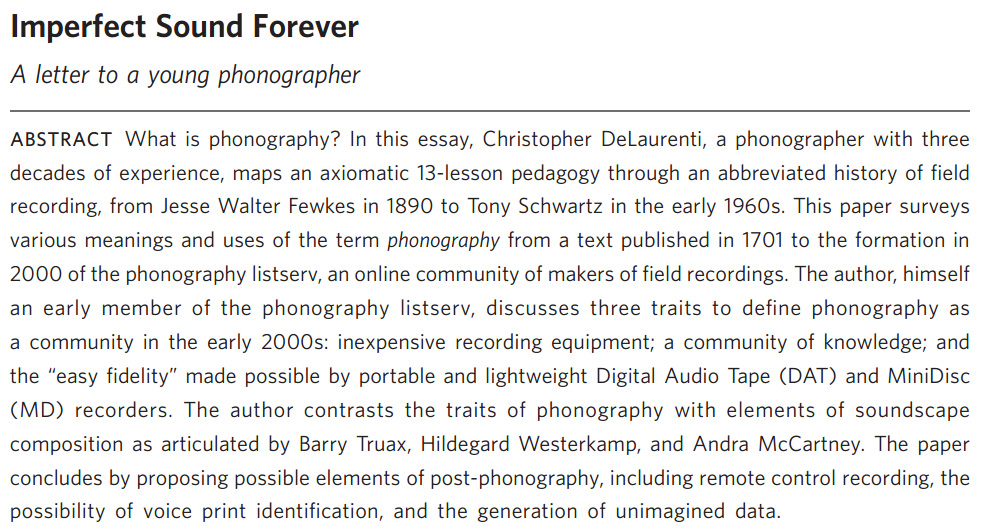 screencap of Imperfect Sound Forever pdf file